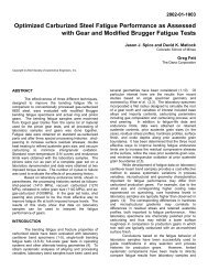 Optimized Carburized Steel Fatigue Performance as Assessed with ...