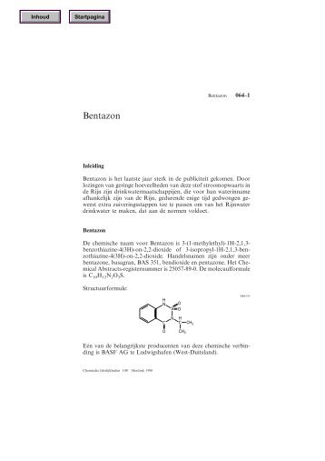 Bentazon - Chemische Feitelijkheden