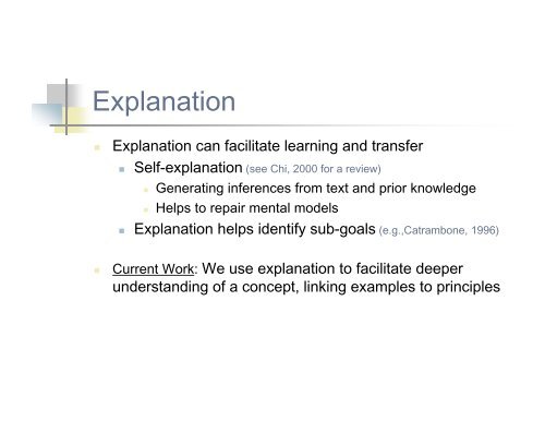 Facilitating Conceptual Learning through Analogy and Explanation