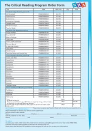 The Critical Reading Program Order Form - McGraw-Hill Australia