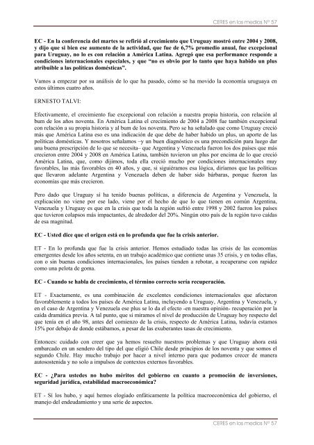 instituto ceres considera viable el inicio de un camino de desarrollo ...