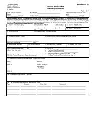 Attachment 3e HealthChoice/DHMH Discharge Summary - Maryland ...