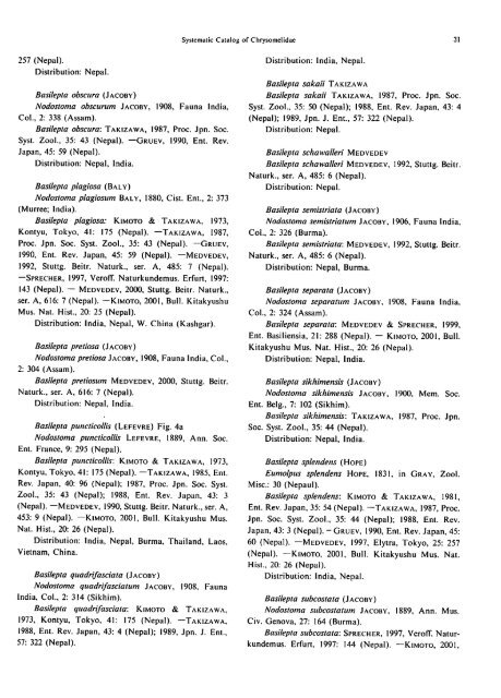 Systematic Catalog of the Chrysomelidae (Coleoptera) from Nepal ...