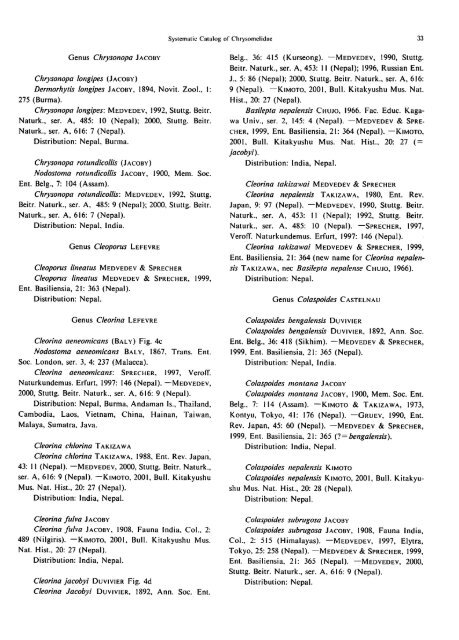 Systematic Catalog of the Chrysomelidae (Coleoptera) from Nepal ...