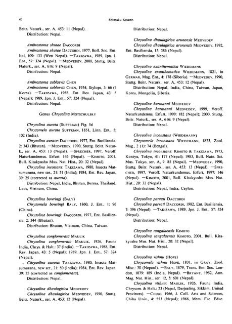Systematic Catalog of the Chrysomelidae (Coleoptera) from Nepal ...