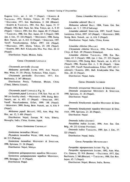 Systematic Catalog of the Chrysomelidae (Coleoptera) from Nepal ...