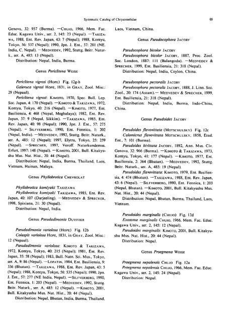 Systematic Catalog of the Chrysomelidae (Coleoptera) from Nepal ...