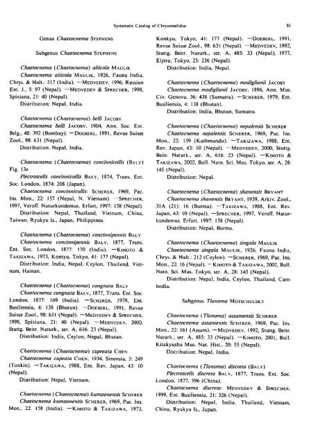 Systematic Catalog of the Chrysomelidae (Coleoptera) from Nepal ...