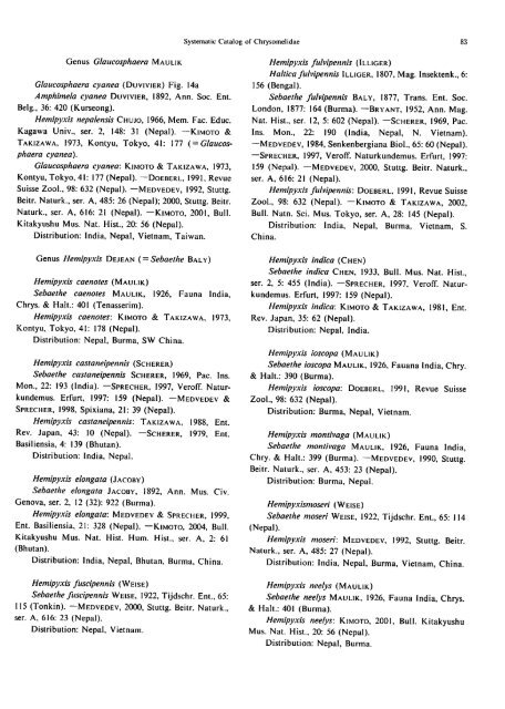 Systematic Catalog of the Chrysomelidae (Coleoptera) from Nepal ...