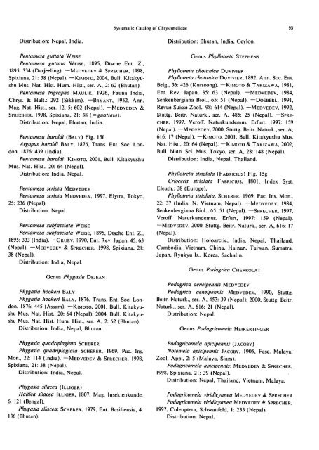 Systematic Catalog of the Chrysomelidae (Coleoptera) from Nepal ...