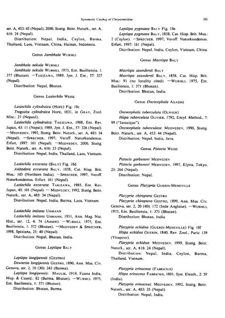 Systematic Catalog of the Chrysomelidae (Coleoptera) from Nepal ...