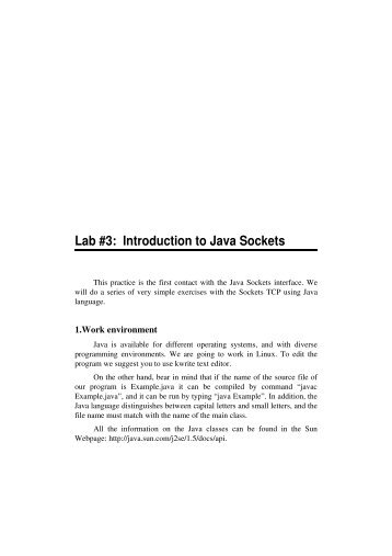 Lab #3: Introduction to Java Sockets - PoliformaT - UPV