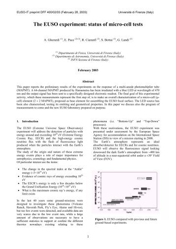 EUSO-IT DFF 400/02/03 - Dipartimento di Fisica e Astronomia