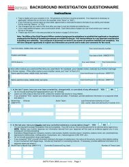 background investigation questionnaire - Washington, District of ...