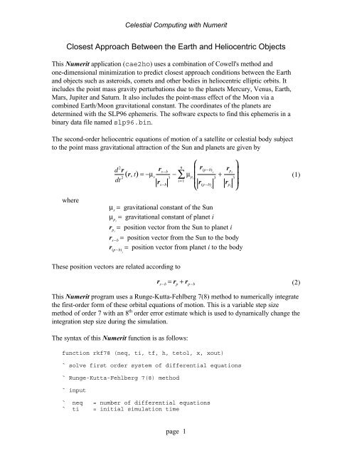 PDF Report - Orbital and Celestial Mechanics Website