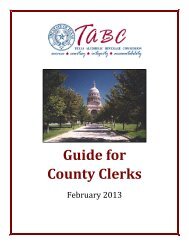 TABC Guide for County Clerks - Texas Alcoholic Beverage ...