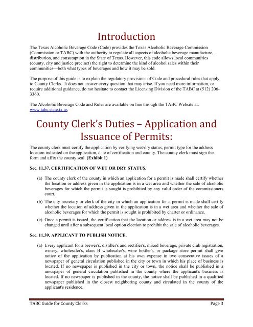 TABC Guide for County Clerks - Texas Alcoholic Beverage ...
