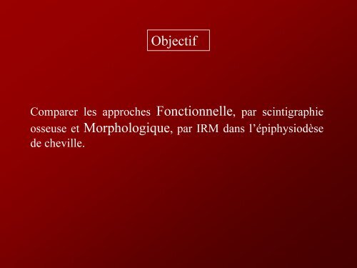 IntÃ©rÃªt d'une Evaluation Morphologique et Fonctionnelle dans l ...