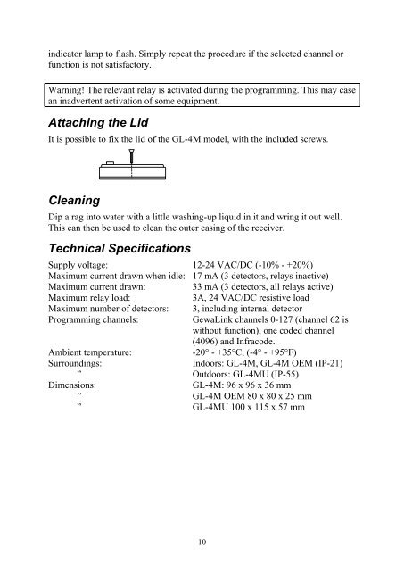 gb english instructions for use gl-4m ...................8