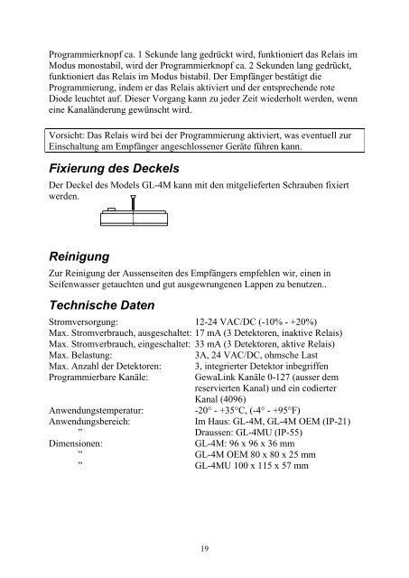 gb english instructions for use gl-4m ...................8