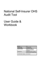 National Self-Insurer OHS Audit Tool User Guide & Workbook