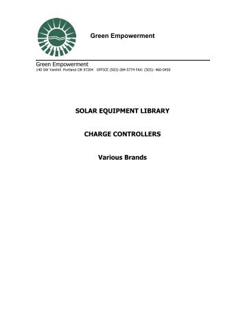 SOLAR EQUIPMENT LIBRARY CHARGE ... - CENICASOL