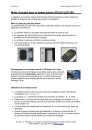 Mode d'emploi pour la lampe solaire SOLUX-LED-100