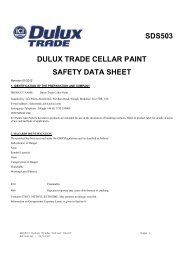 Download PDF safety datasheet SDS503 for Dulux Trade Cellar Paint