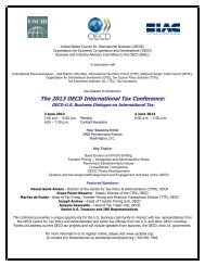 The 2013 OECD International Tax Conference: - U.S. Council for ...