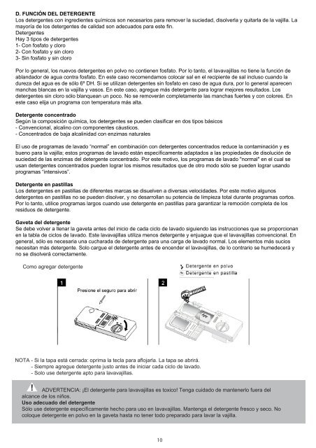 Manual de instrucciones, garantÃ­a y STA LAVAVAJILLAS LVJ ... - Atma