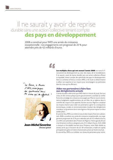 Rapport annuel 2008 - Agence FranÃƒÂ§aise de DÃƒÂ©veloppement