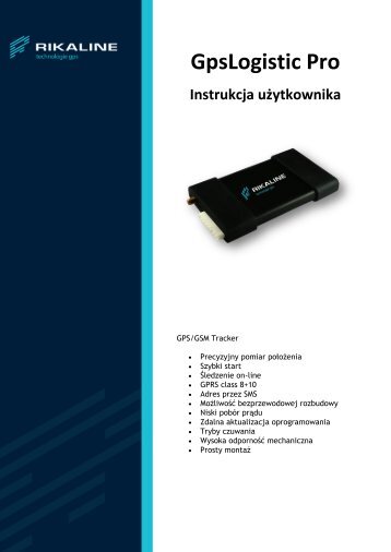 GPS logistic Pro - instrukcja - Rikaline