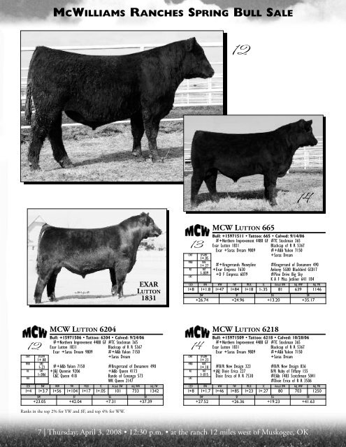 mcwilliams ranches spring bull sale - Angus Journal