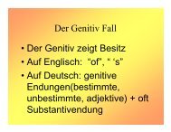 Der Genitiv Fall â¢ Der Genitiv zeigt Besitz â¢ Auf Englisch: âofâ, â 's ...