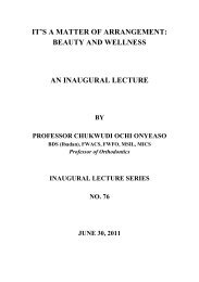 76th Inaugural Lecture - 2011 by Prof. C. O. C. Onyeaso