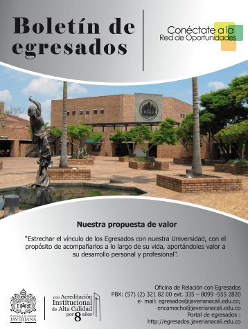 BoletÃ­n mes noviemb.. - Pontificia Universidad Javeriana, Cali