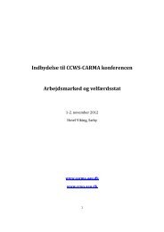 Indbydelse til CCWS-CARMA konferencen Arbejdsmarked og ...