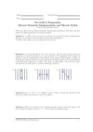 Pre-LAB 2 Preparation Electric Potential, Equipotentials, and Electric ...