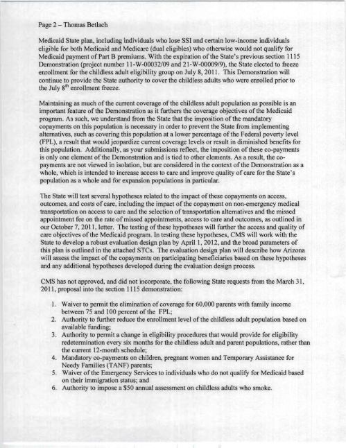 CMS Approval Letter - AHCCCS