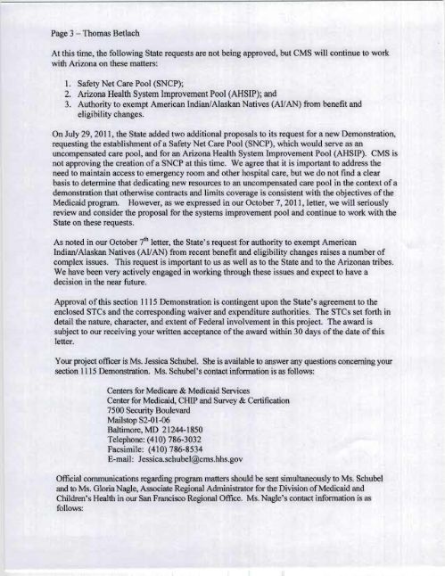 CMS Approval Letter - AHCCCS