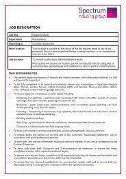Job Description and Person Specification - Spectrum Housing Group