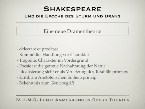 Anmerkungen übers Theater - Shakespeare-Rezeption im 18 ...