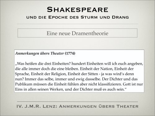 Anmerkungen übers Theater - Shakespeare-Rezeption im 18 ...