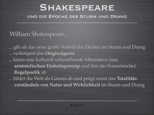 Anmerkungen übers Theater - Shakespeare-Rezeption im 18 ...