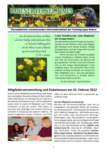 Mitgliederversammlung und Eisbeinessen am 25. Februar 2012