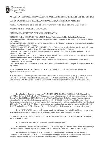 acta de la sesion ordinaria celebrada por la comision munici#pal de ...