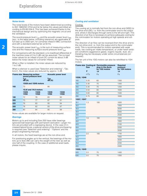 DC motors Sizes 160 to 630 31.5 kW to 1610 kW - Siemens