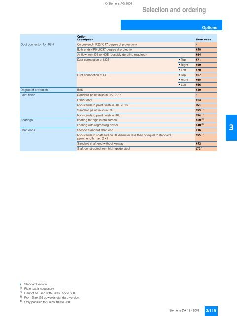 DC motors Sizes 160 to 630 31.5 kW to 1610 kW - Siemens