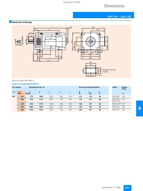 DC motors Sizes 160 to 630 31.5 kW to 1610 kW - Siemens