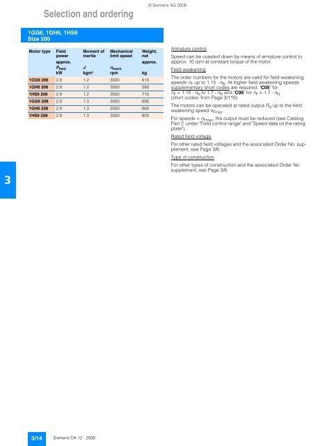 DC motors Sizes 160 to 630 31.5 kW to 1610 kW - Siemens